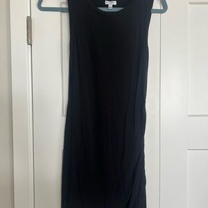 James Perse Black Sheath Midi Dress
